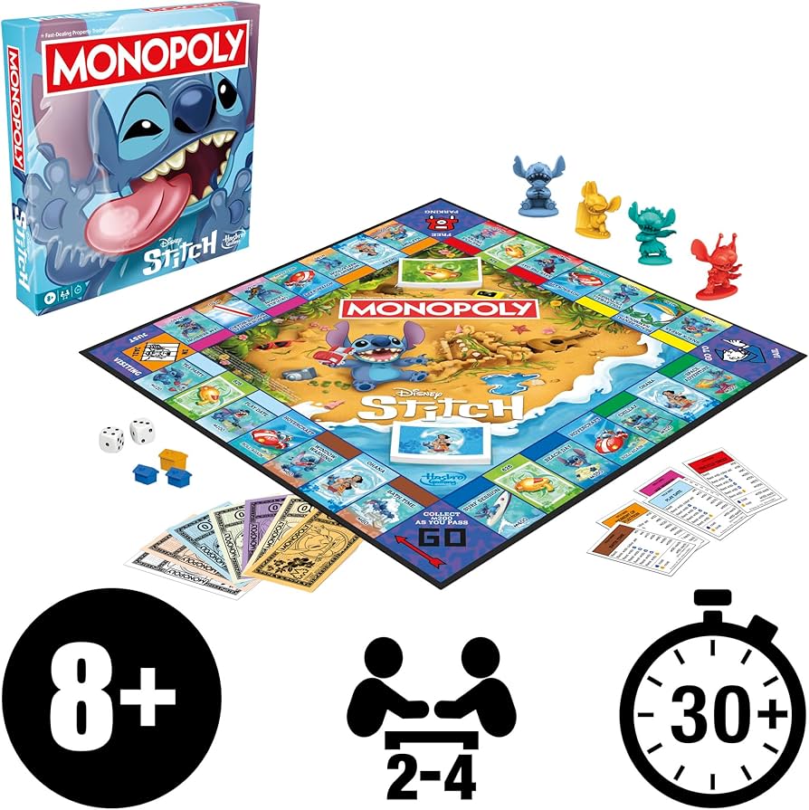Monopoly Disney Stitch Edition Board Game - English Version
