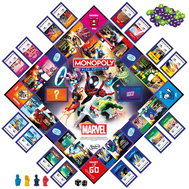 Monopoly Flip Edition: Marvel Board Game