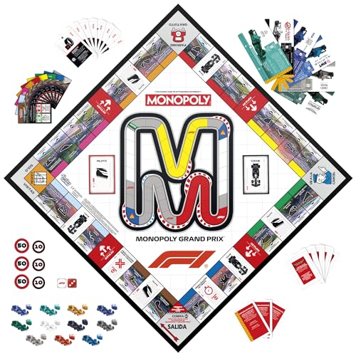 Monopoly F1 Edition, Official Formula 1 Game, Family Games for Children, Teenagers and Adults, for 2 to 6 Players, 45 Minutes, Age 8 + - Spanish Version