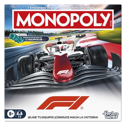 Monopoly F1 Edition, Official Formula 1 Game, Family Games for Children, Teenagers and Adults, for 2 to 6 Players, 45 Minutes, Age 8 + - Spanish Version