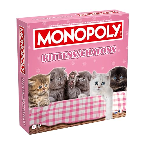 Monopoly Kattenbaby's Editie - Monopoly-spel voor fans - Familiespellen Strategie Bordspellen Kattenbaby's - 2+ spelers vanaf - Nederlands/Frans